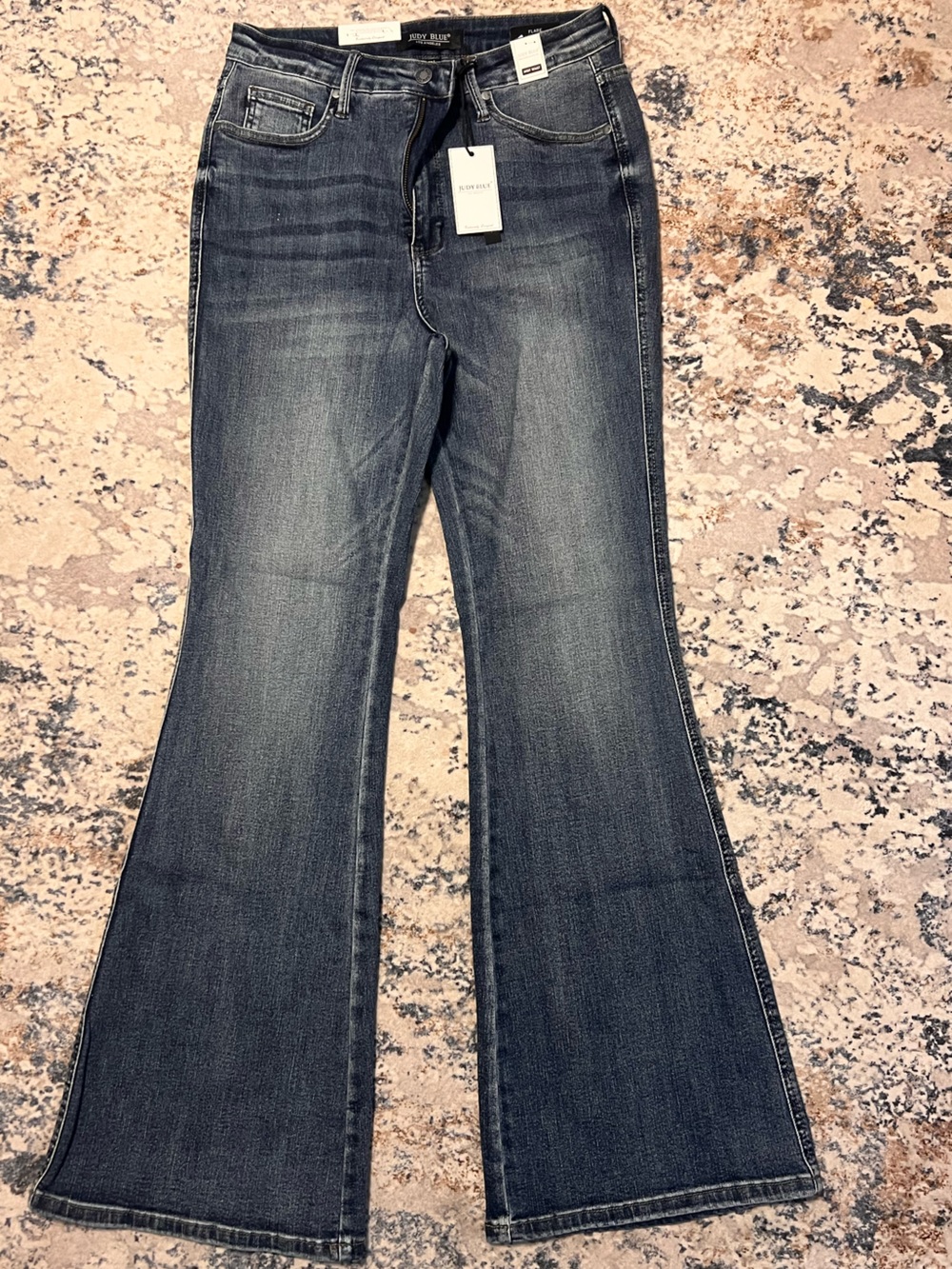 Judy Blue Medium Dark Blue Flare Jeans with TUMMY CONTROL